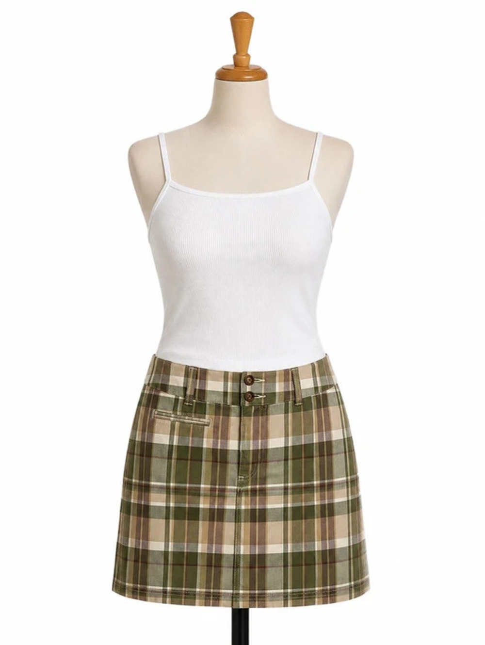 Y2K St. John’s Bay Plaid Skort Skirt with Shorts Fall Cottagecore Size 8